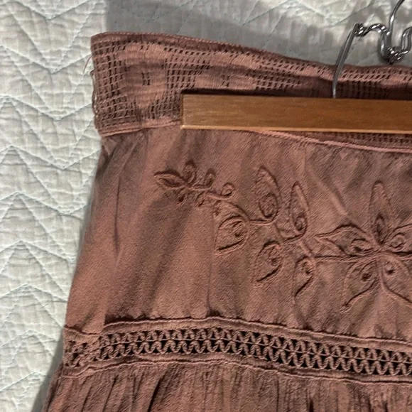 Scully Mauve Tiered Embroidered A-Line Skirt - Picture 6 of 9